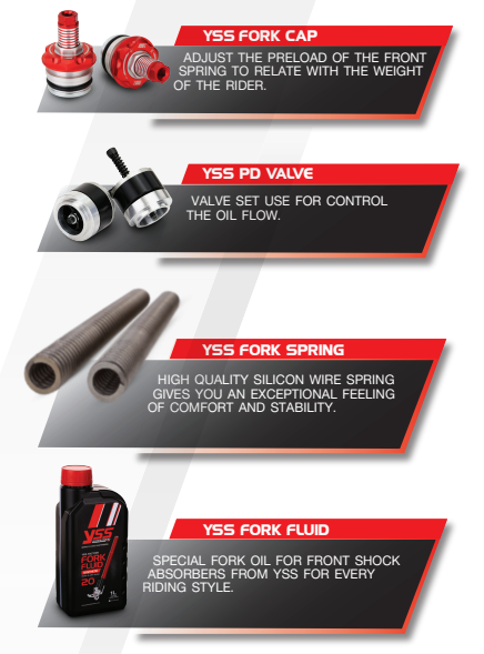 YSS Fork Upgrade Kit Contents